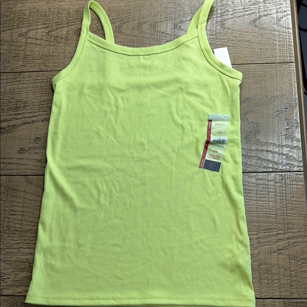 No Boundaries Green Fitted Tank Top with Thin Straps